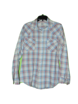 Levis Levi Strauss Red Plaid Snap Down Long Sleeve Shirt Medium Men - $14.26