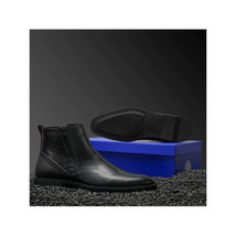 Men TAYNO Chelsea Chukka Soft Comfortable Leather Zip up Boot Coupe Black image 11