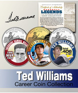 Baseball Legend TED WILLIAMS US State Quarter Colorized 3-Coin Set *Lice... - $12.95