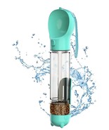 Portable Water Bottle 4 in 1 with Dog Food and Garbage Bag Storage for L... - $14.45