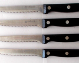 4 Steak Knives high Carbon Steel Blades Full Tang Triple Rivet Handles G... - £15.68 GBP
