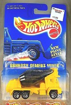 1991 Hot Wheels Blue/White Card #269 Oshkosh Cement Mixer Yellow/Black w/7 Spoke - £8.06 GBP
