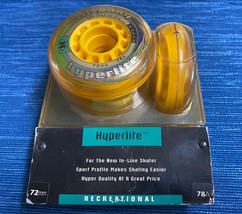 4 Hyperlite Inline Skate Wheels New 72mm 78A Recreational Clear Yellow N... - £17.44 GBP