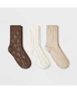 Universal Thread Women&#39;s 3 Pack Textured Argyle Crew Socks Oatmeal Cream... - $280.63 MXN