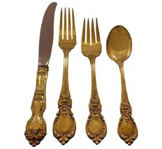 Charlemagne by Towle Sterling Silver Flatware Service 12 Set Vermeil Gold 48 Pc - £3,450.11 GBP