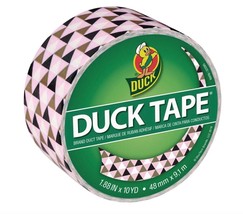 Duck Tape, Pattern Metallic Pyramid (Pink, White, Brown, Black), 1.88&quot; X 10 Yard - £8.66 GBP
