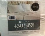 Member&#39;s Mark 450 Thread Count, 100% Cotton Sheet Set King White - £29.27 GBP