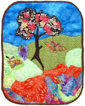 One and One Half Butterflies: Quilted Art wall hanging - £317.27 GBP