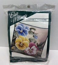 Elsa Williams Creative Canvaswork Pansy Needlepoint 14in Pillow Kit Sealed 06229 - £24.43 GBP