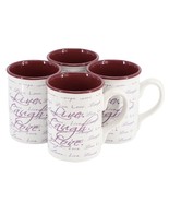 Gibson Home Inspirational Words Live, Laugh, Love 4 Piece 16 Ounce Stone... - $70.57 CAD