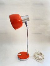 Vintage Mid-Century Modern Desk Lamp – Orange &amp; Chrome – Retro Industria... - $113.00