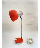 Vintage Mid-Century Modern Desk Lamp – Orange &amp; Chrome – Retro Industria... - $155.75 CAD