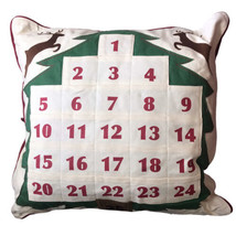 Pottery Barn Accents Advent Calendar Pillow Cover20&quot; Square Christmas De... - $36.05