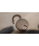 Round Paddle Lock --- ancient antique , no key yet it is unlocked - $4.95