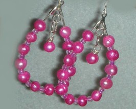Beautiful Pink Pearl Beads Earrings - £7.95 GBP