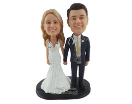 Custom Bobblehead Medical Couple On Their Wedding Date - Wedding &amp; Couples Bride - £121.50 GBP