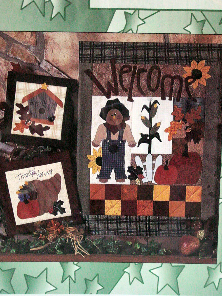 Pattern Harvest Welcome Wall Hanging 17"x 24" plus two small designs - $6.95