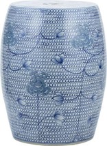 Garden Stool Chain Floral Backless Blue Porcelain Handmade Hand-Cra - £454.83 GBP