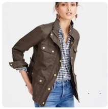 J.Crew The Downtown Field Jacket Olive Green Waxed Cotton Utility  Size ... - $34.64