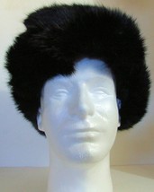 Authentic Russian 100% Rabbit Fur Black Ushanka Hat w/ Ear Flaps - $63.07+