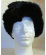 Authentic Russian 100% Rabbit Fur Black Ushanka Hat w/ Ear Flaps - £47.70 GBP+