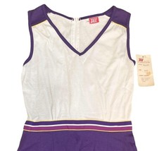 NOS Vintage TAIL Tennis Dress Purple White Zip Back Small Made in USA image 2