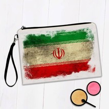 Iran : Gift Makeup Bag Distressed Flag Vintage Iranian Expat Country Made in USA - £9.38 GBP