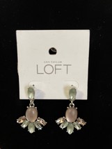 Ann Taylor Loft Women&#39;s Post Pale Green Crystal Teardrop Dangle Earrings NEW - £11.19 GBP
