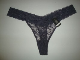 New Heidi Klum Stretch Lace Thong Panty Graystone Gray Small - £9.48 GBP