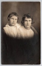 RPPC Precious Edwardian Young Sisters Portrait c1915 Postcard K23 - $9.95