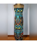 Nicole Miller Dress Size S Strapless Smocked Elastic Boho Maxi Long Colo... - £37.54 GBP