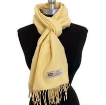 Women Girl 100% Cashmere Scarf Made In England Solid Light Yellow Soft Wool #W07 - £7.58 GBP
