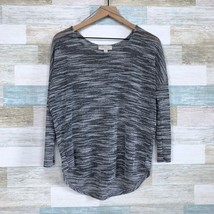Olive + Oak Stretchy Textured Knit Dolman Top Gray Sheer Stitch Fix Womens Small - £10.16 GBP