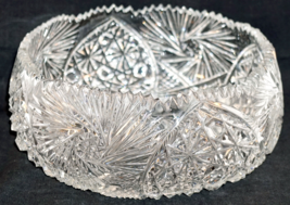 ABP American Brilliant Period Cut Glass Bowl Concave Bottom Inward Slope Sides - £100.12 GBP