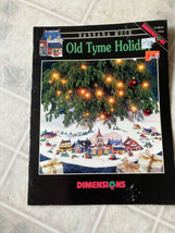 Dimensions Pattern #302 Old Tyme Holiday Tree Skirt Barbara Mock Village Scene - $23.36