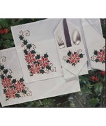 Vintage Bucilla Gallery Of Stitches Poinsettia 1993 Joan Elliot 33209 Ki... - £31.12 GBP