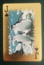 Animal-Themed Golden Foil PVC Mini Playing Card Penguin Jack Clubs - $1.84