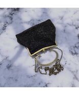 Vintage 1930s–40s Black Beaded Evening Purse | Metal Handle Frame | Chai... - $227.65