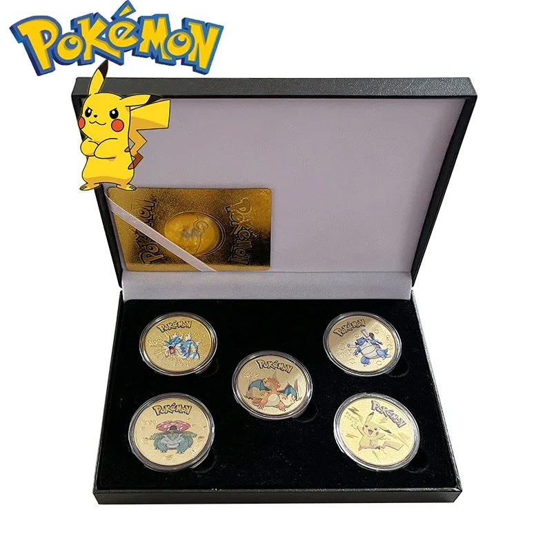 Pokemon Anime Plated Gold Coins Game Commemorative Coins Pikachu Charizard - £11.31 GBP+