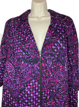 Maggie Barnes Catherines 1X Paisley Purple 3/4 Zip 3/4 Sleeve Blazer Coat - £16.66 GBP
