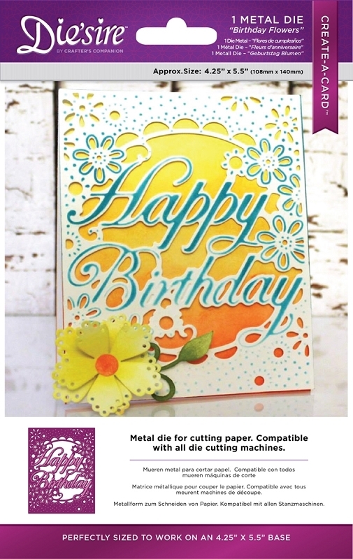 Diesire Create-A-Card A2 Card Size Die Birthday Flowers - $40.26