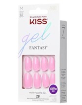 KISS Gel Fantasy Press-On Nails, ‘Waffles’, Pink, Medium Oval, 31 Ct. - £10.38 GBP