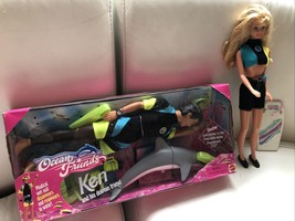 1996 Ocean Friends Ken Nrfb &amp; 1998 Splash &amp; Fun Barbie Boogie Board - £59.94 GBP