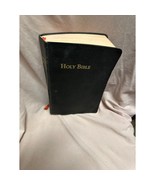 Holy Bible Black Leather Vintage  - $14.85