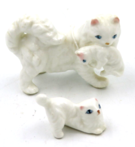 VTG Bone China Miniature Persian Cat Family of 3 Figurines 2 Piece - Japan 1960s - £10.03 GBP