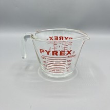 Vintage Pyrex #508 1 Cup/8oz Measuring Cup Clear Glass Red Lettering Ope... - £11.62 GBP