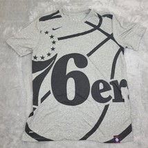 Men&#39;s Large Philadelphia 76ers Nike Gray Oversize Logo Performance  T-Shirt - £19.86 GBP