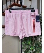 Gap Women Pink Solid Linen Mid Rise Pull On Comfort Waist Casual Shorts ... - $37.05 CAD