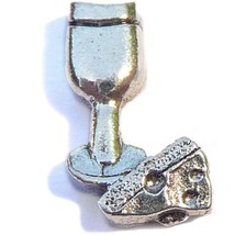 Wine And Cheese Floating Locket Charm - $2.42