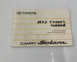 2002 Toyota Camry Solara Owners Manual OEM G04B55024 - $44.99